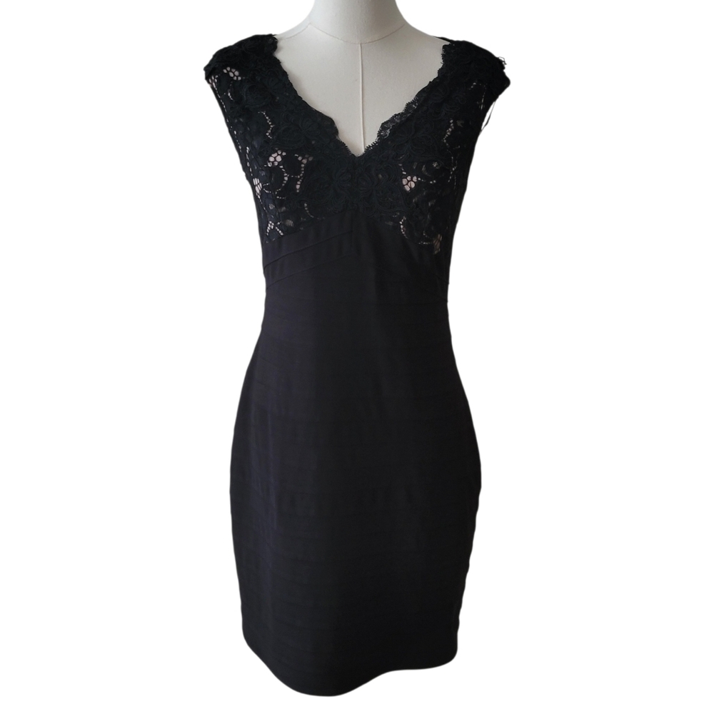 Adrianna‎ Papell Black Sleeveless Bodycon Dress Size 4